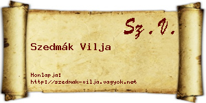 Szedmák Vilja névjegykártya